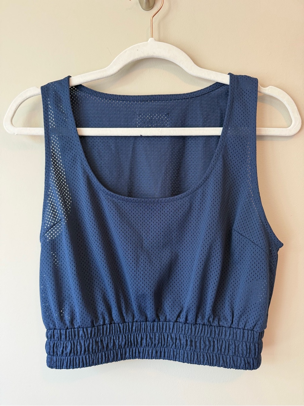 Daily Drills Navy Mesh Crop Tank Sleeveless Athletic Top | Size XS